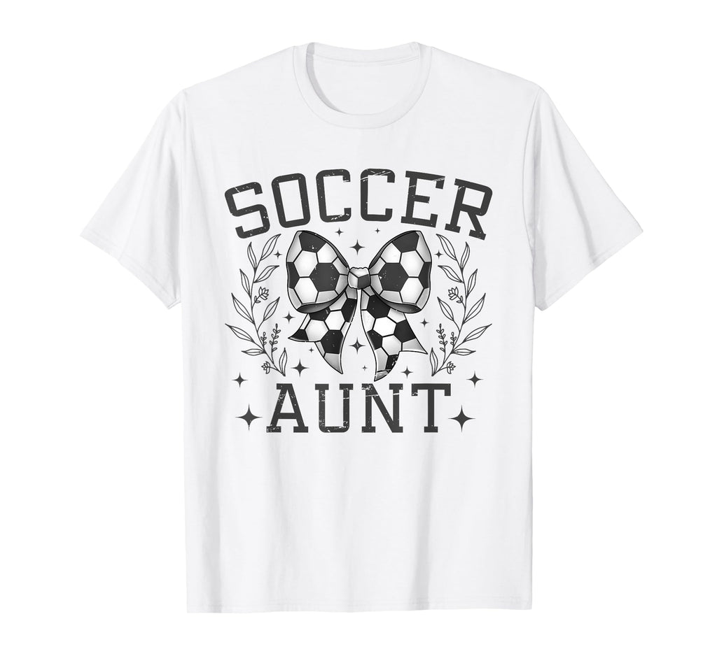 Coquette Bow Soccer Aunt Game Day T-Shirt - Streetwear Style Unisex