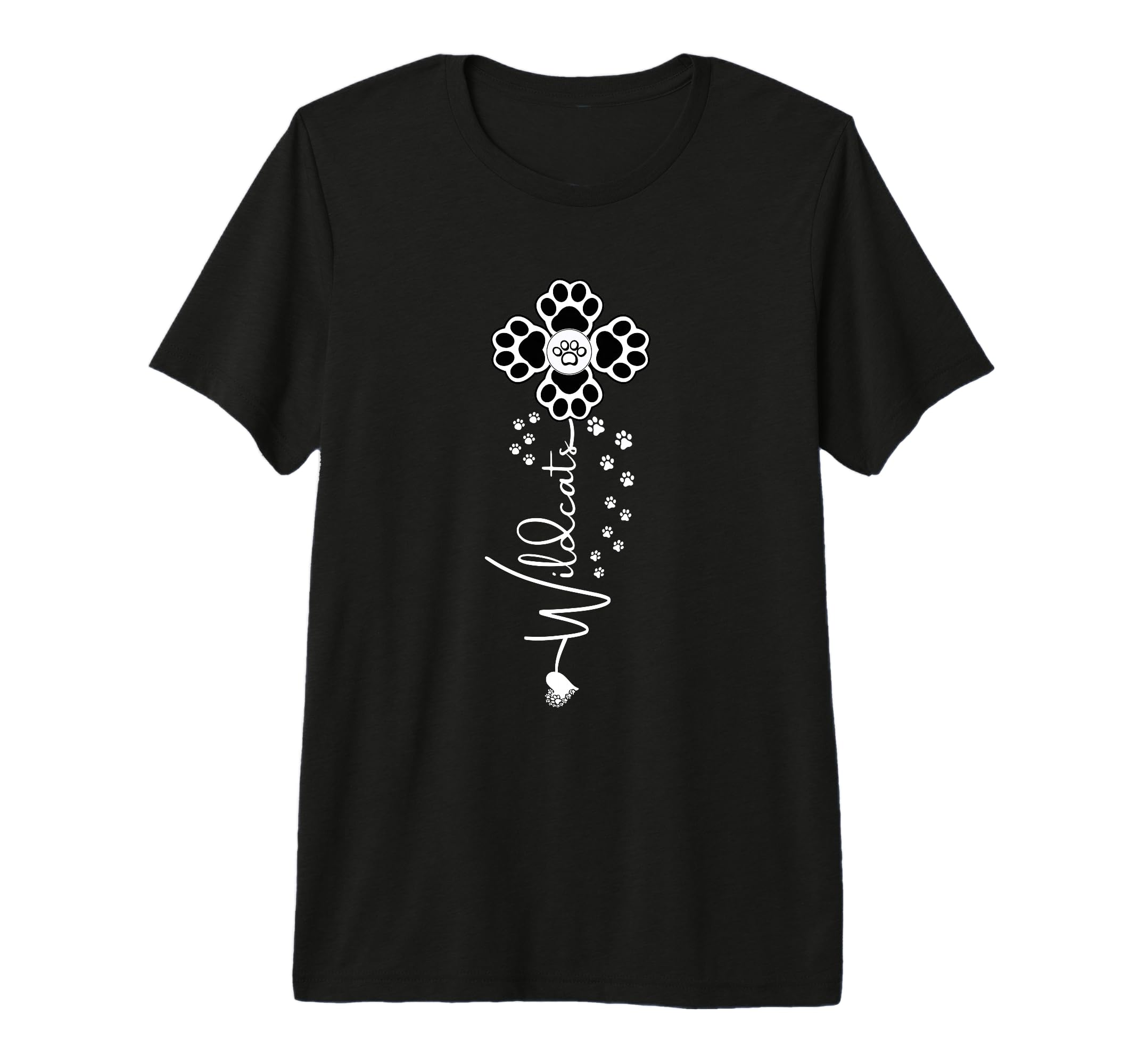 Wildcats Flower Sports Fan Team T-Shirt - Aesthetic Graphic for Adults