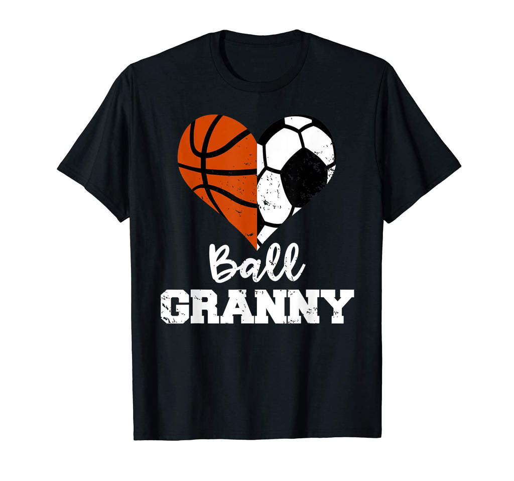 Ball Granny Heart Funny Soccer T-Shirt - Casual Everyday Wear Unisex