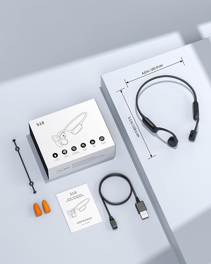 PSIER Bone Conduction Headphones IPX8 Waterproof Swimming Headphones Open Ear Headphones with MP3 Mode 32GB Memory Up to 8 Hours Playtime Bluetooth 5.4 Ear Buds Secure Fit for Running and Fitness