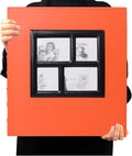 RECUTMS Photo Album 4x6 600 Pockets, Black Pages Leather Cover Large Capacity Picture Albums Holds 600 Horizontal and Vertical Photos (Orange)