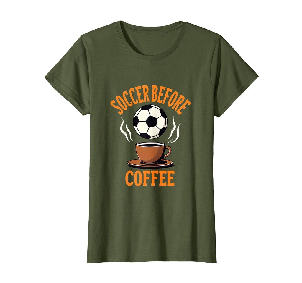 Soccer Before Coffee Funny Sports Fan T-Shirt - Trendy Graphic Men Women