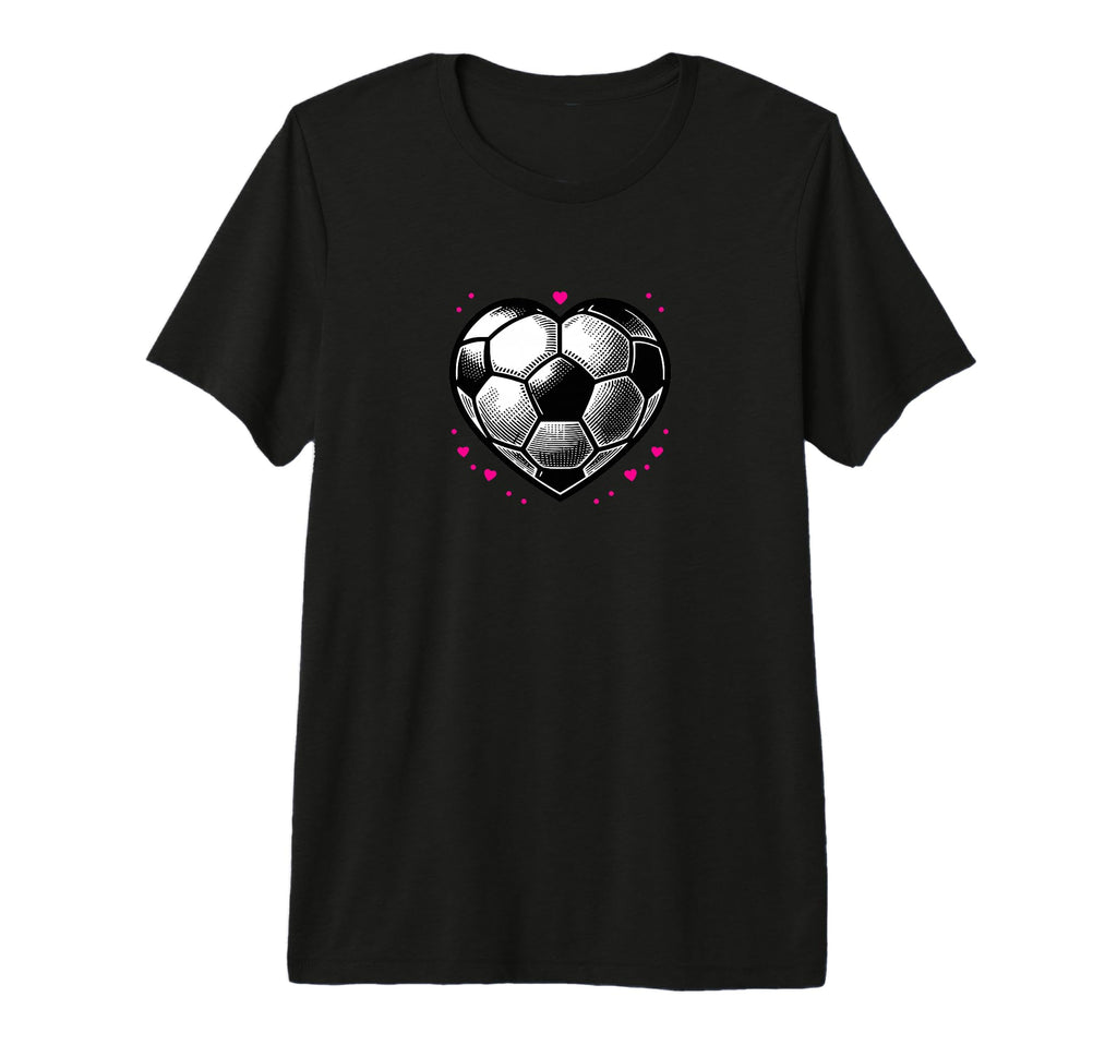 Soccer Ball Heart Mom Fan Parent Tri T-Shirt - Aesthetic Graphic Unisex