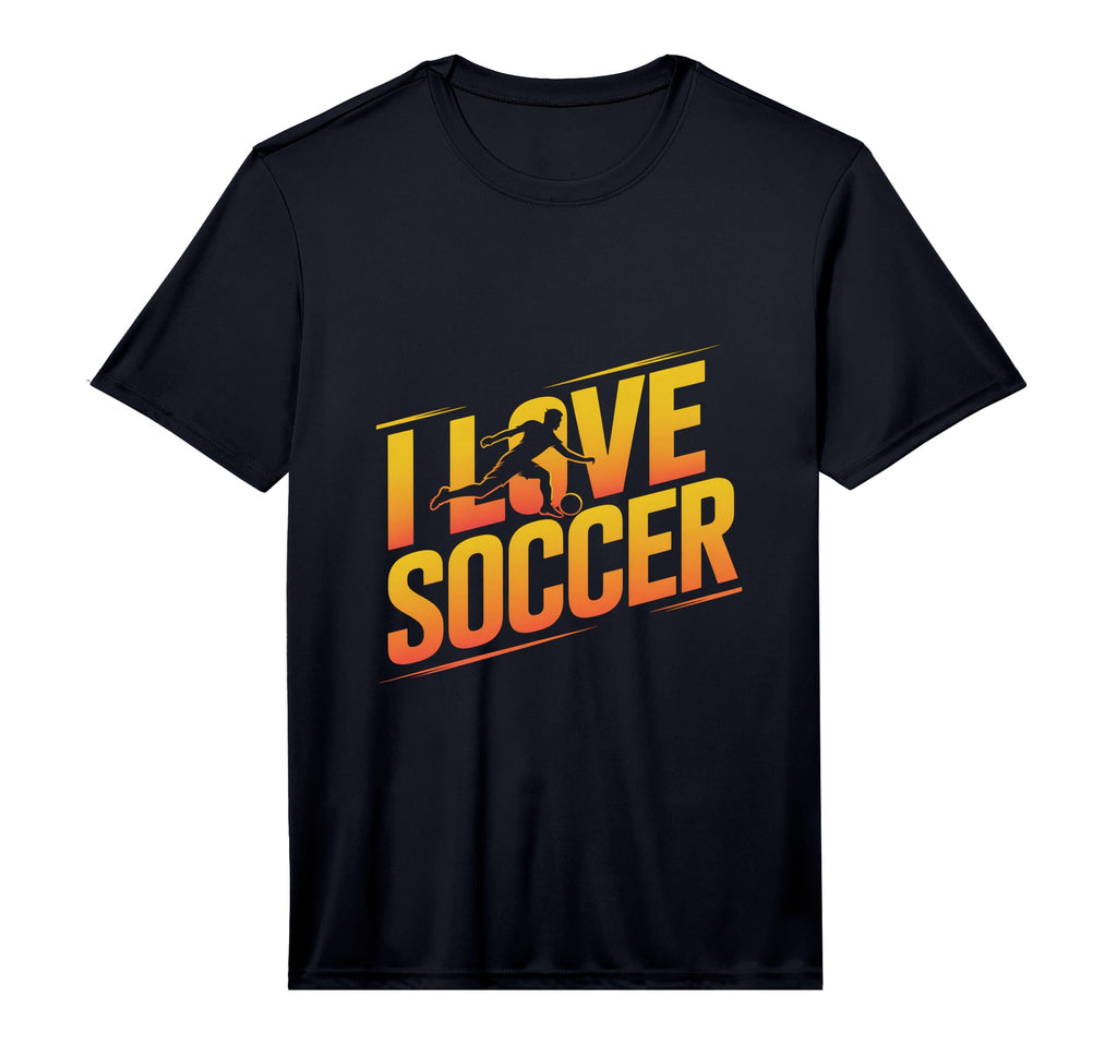 Mens I Love Soccer Enthusiast Player T-Shirt - Minimalist Print for Adults