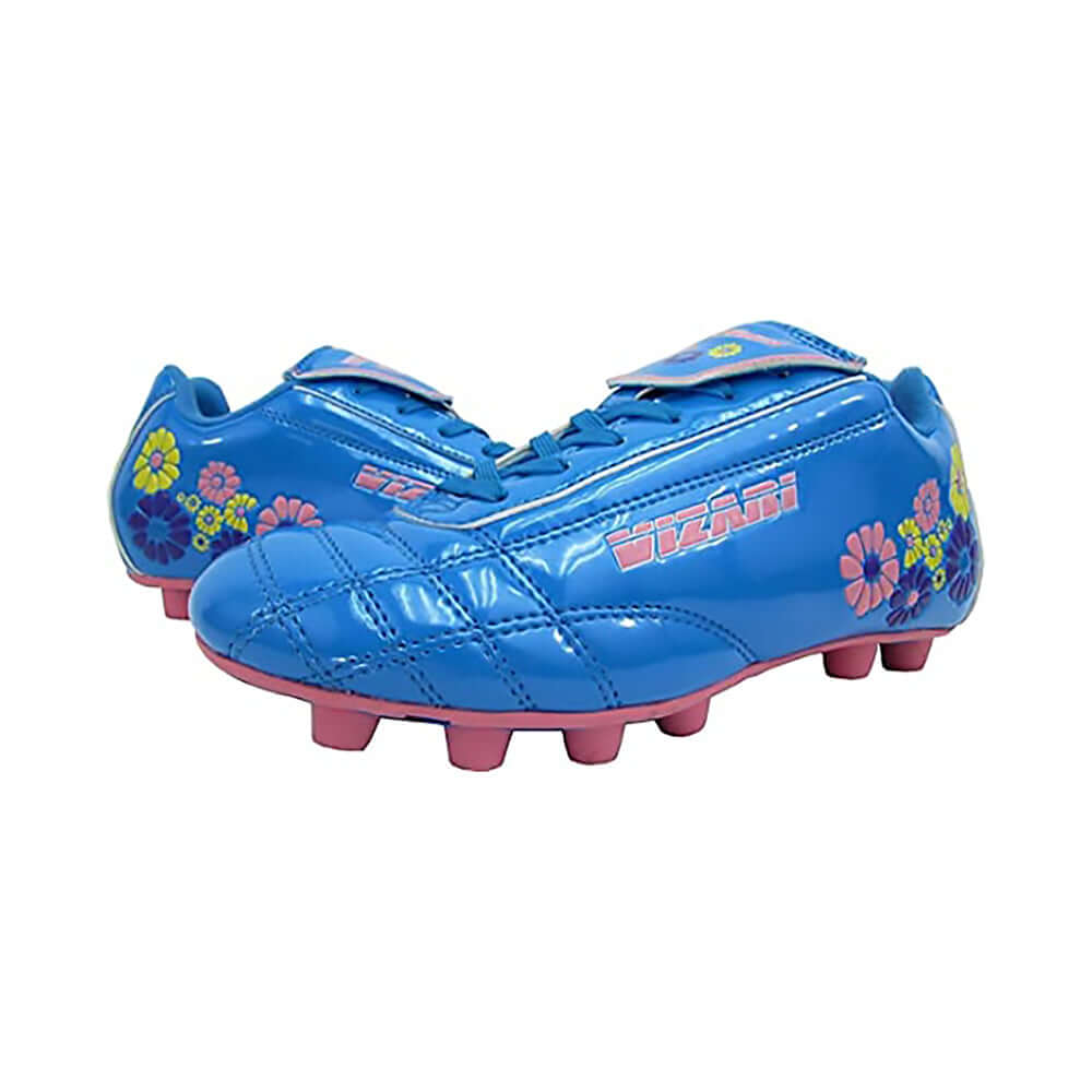 Kids Blossom Firm Ground Soccer Cleats – Blue/Pink