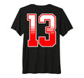 White Red Sport Team Number 13 Tri T-Shirt - Minimalist Print Men Women