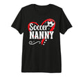 Soccer Nanny Heart Grandma Nanny T-Shirt - Novelty Apparel Men Women