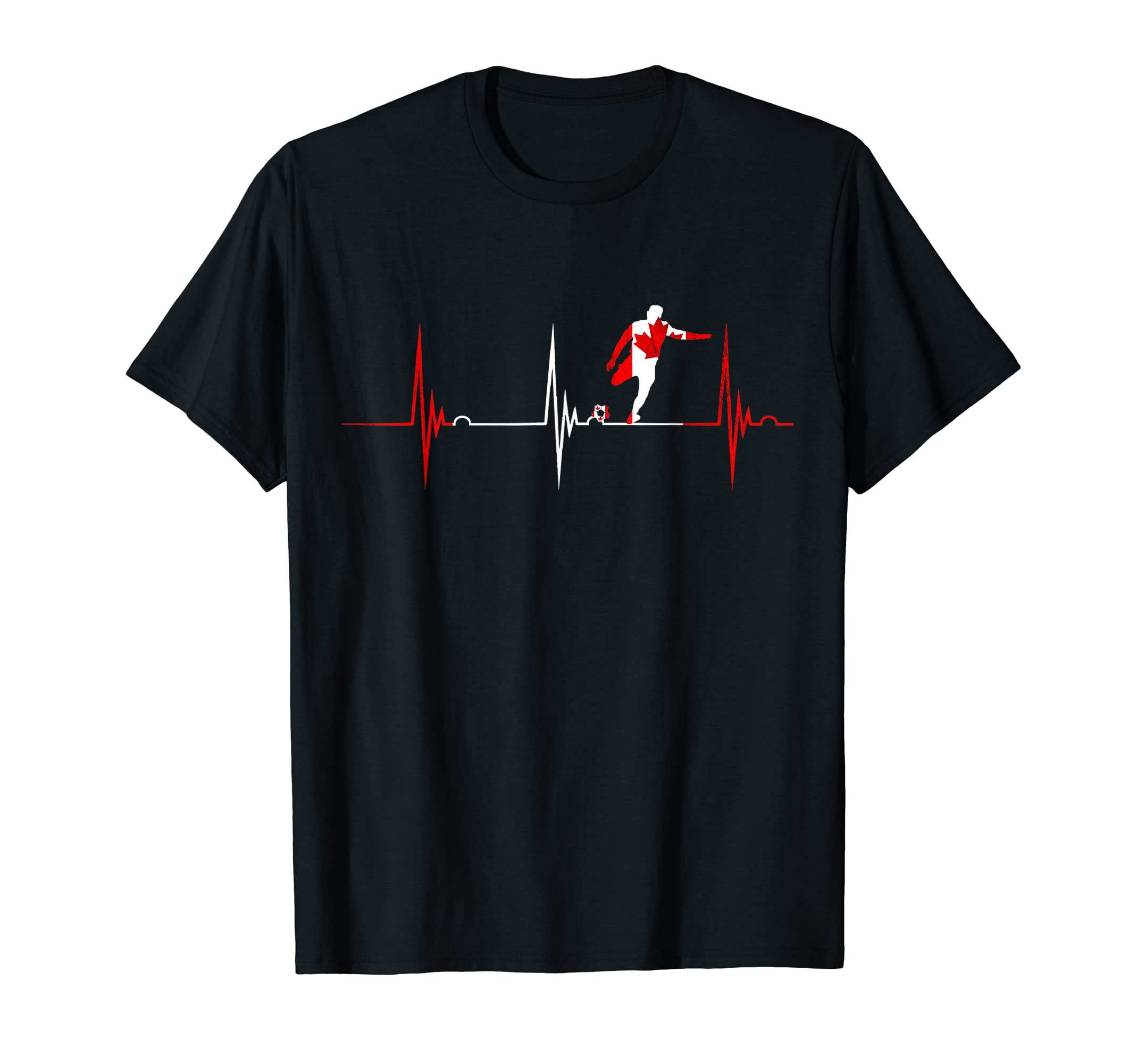 Canada Heartbeat Ekg Pulse Canadian Flag T-Shirt - Minimalist Print Unisex