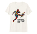 Geometric Soccer Player Play Bold T-Shirt - Custom Art Print Men Women