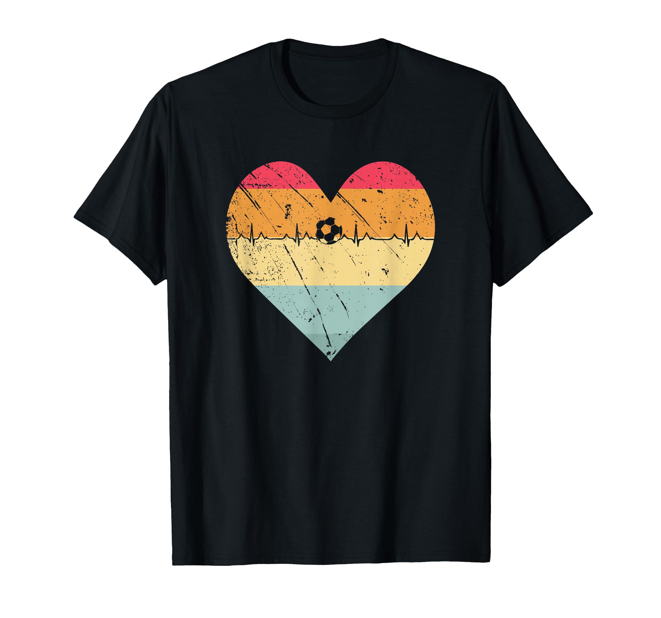 Soccer Heartbeat Soccer Ball Heartbeat T-Shirt - Trendy Graphic for Adults