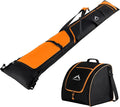 Ski Bag and Boot Bag Combo, Padded Skis Bag for Air Travel, Safety Reinforce Ski Carrier Bag Fits for Skis Up to 200 CM and Boots Up To Size US13, Water- resistant Ski Travel Bag