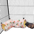 Large Caliber Guinea Pig Hideout & Hammock, Corner Hideout Toy for Guinea Pig, Ferret, Hedgehog, Piggy-2 Tunnel Strawberry