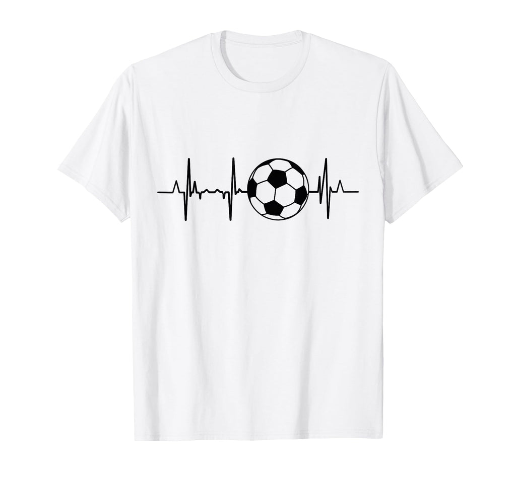 Soccer Ecg Football Heartbeat T-Shirt - Aesthetic Graphic Men Women