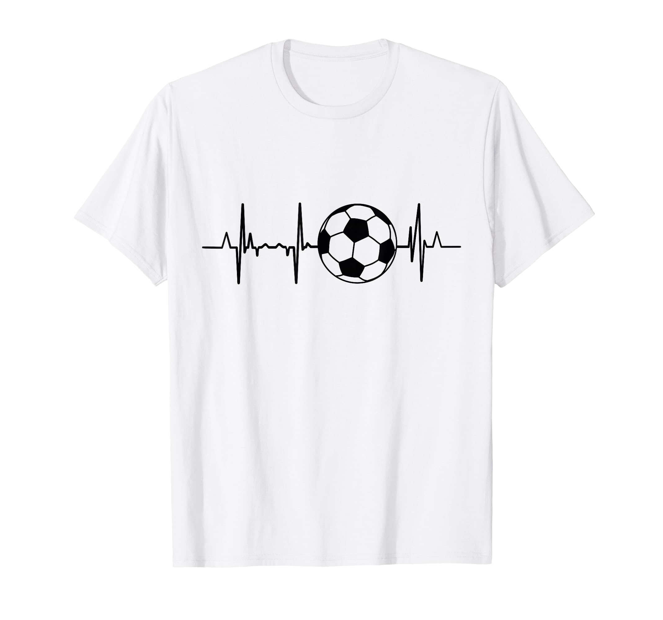 Soccer Ecg Football Heartbeat T-Shirt - Aesthetic Graphic Men Women