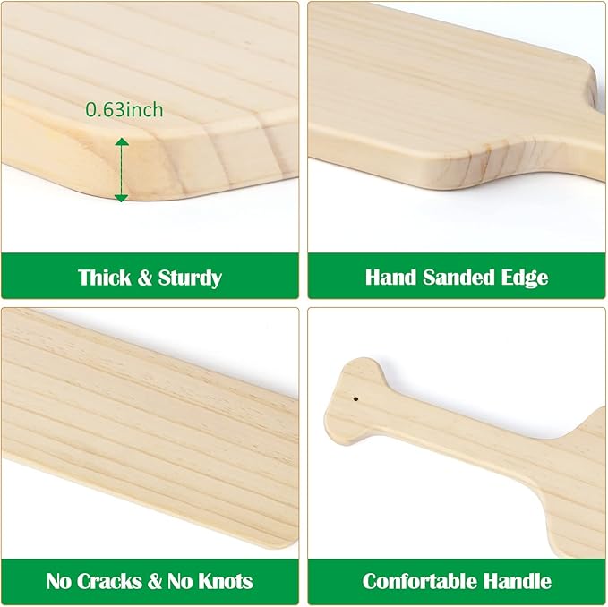 BATTIFE 2Pack 18 Inch Greek Fraternity Paddle, Unfinished Pine Wood Paddle, Solid Wooden SororityPaddle, Frat Paddle