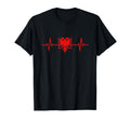 Albania Heartbeat Albanian Eagle T-Shirt - Novelty Apparel for Adults