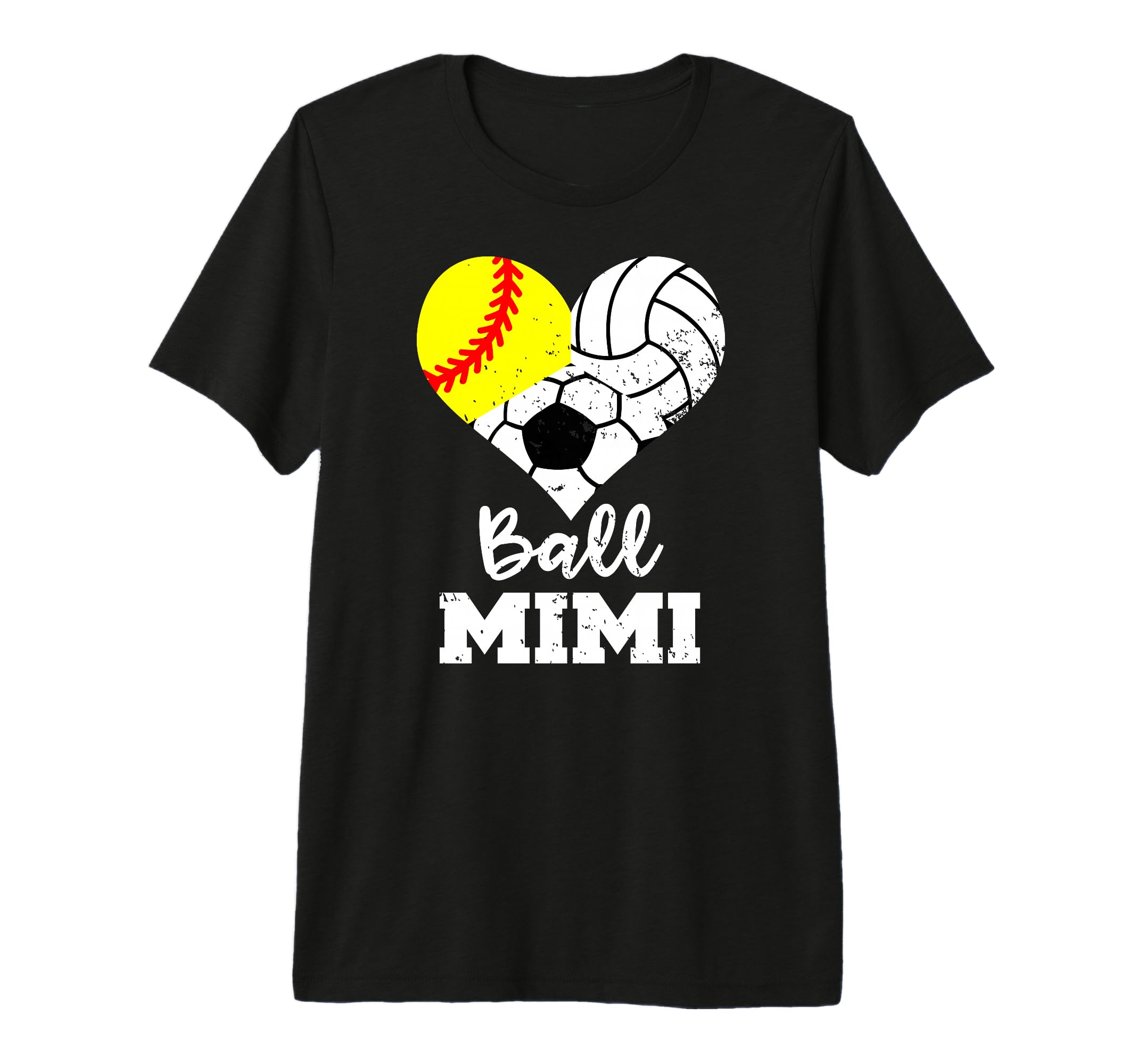 Ball Mimi Heart Funny Softball T-Shirt - Minimalist Print Men Women