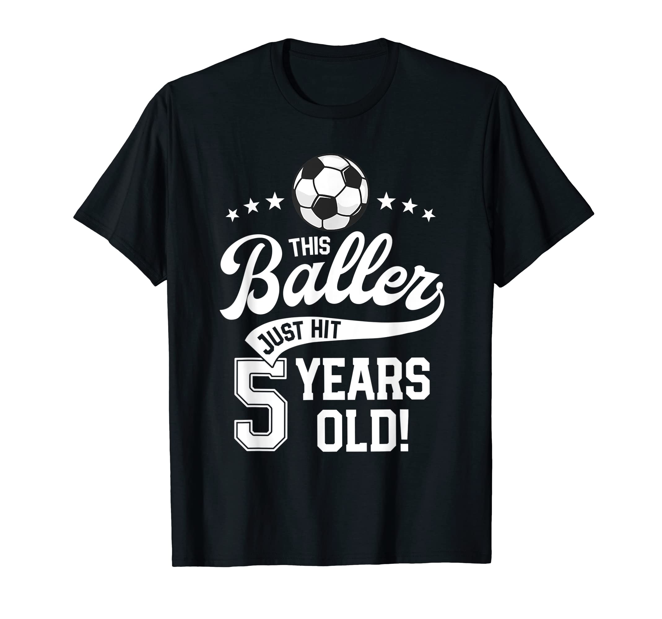 5 Years Old Soccer Themed Birthday T-Shirt - Casual Everyday Wear Unisex