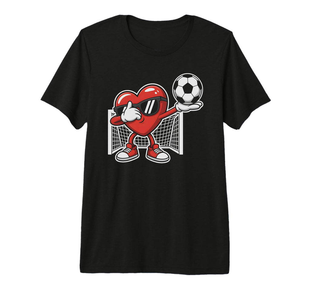 Kawaii Soccer Heart Love Dabbing T-Shirt - Streetwear Style Unisex