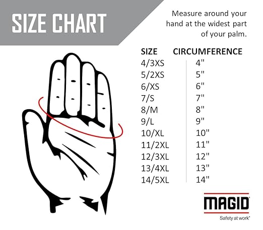 MAGID D-ROC ANSI A4 AeroDex Polyurethane Palm Coated Work Gloves, 12 Pairs, Size 11/2XL, GPD482