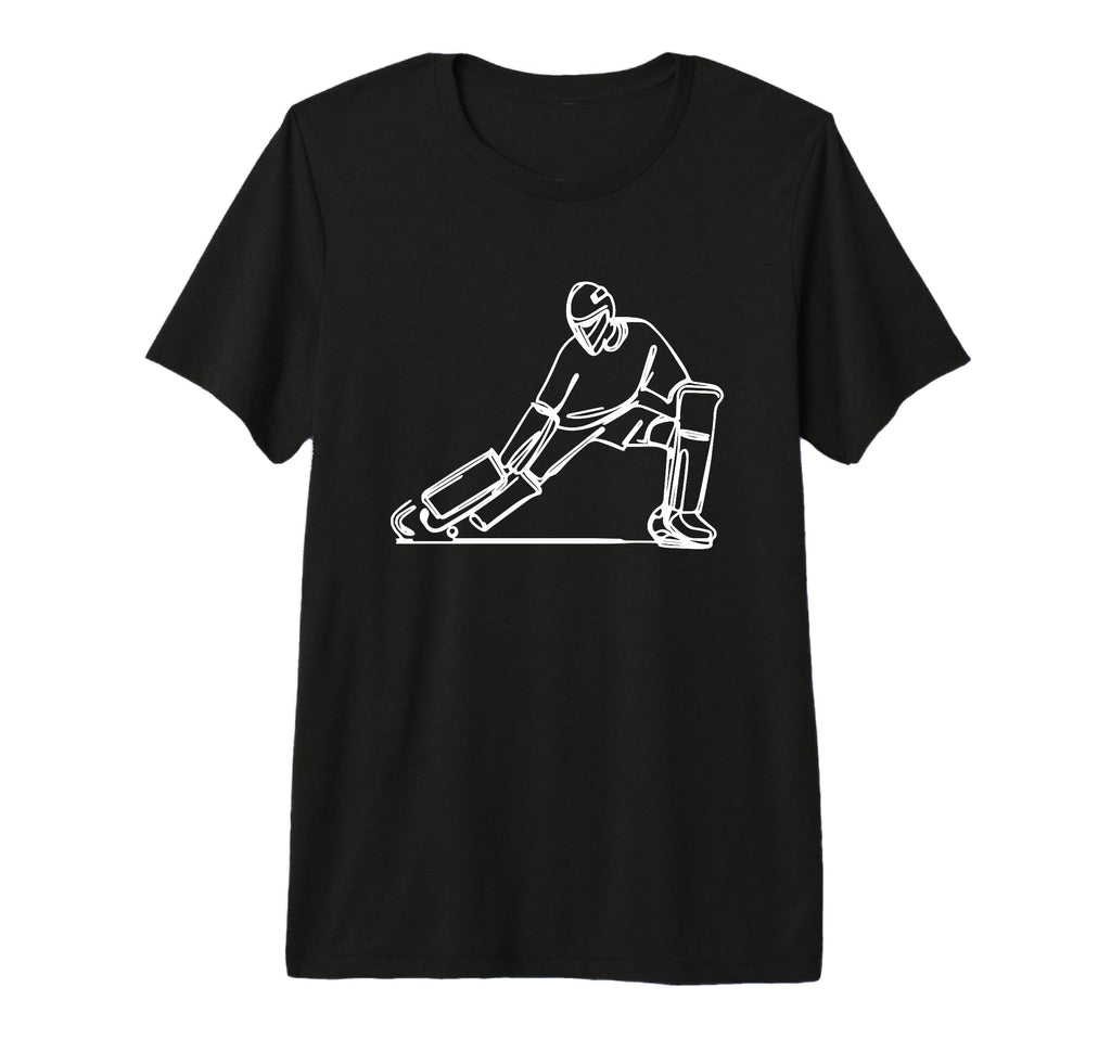 Field Hockey Goalkeeper Drawing Tri Blend T-Shirt - Graphic Print Unisex