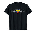 Ecuador Flag Heartbeat Ecuadorian T-Shirt - Fun Novelty Design Men Women