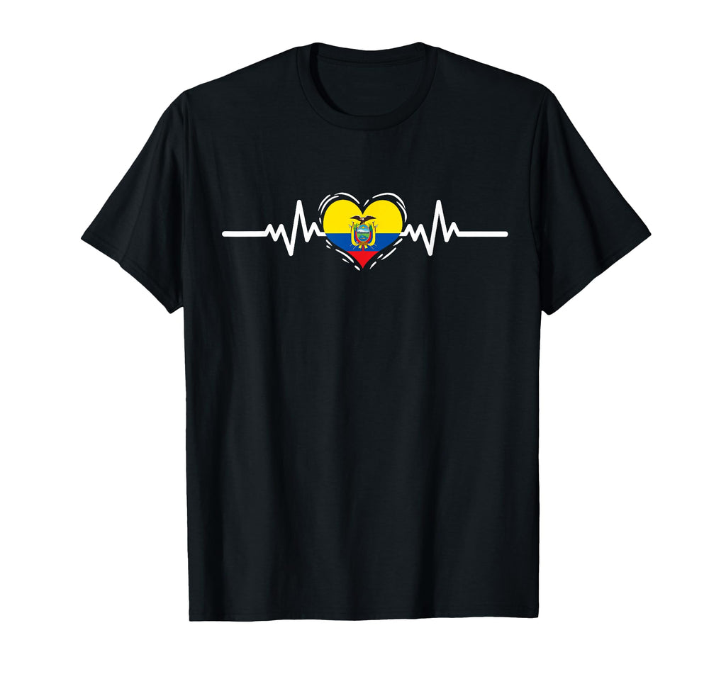 Ecuador Flag Heartbeat Ecuadorian T-Shirt - Streetwear Style Men Women