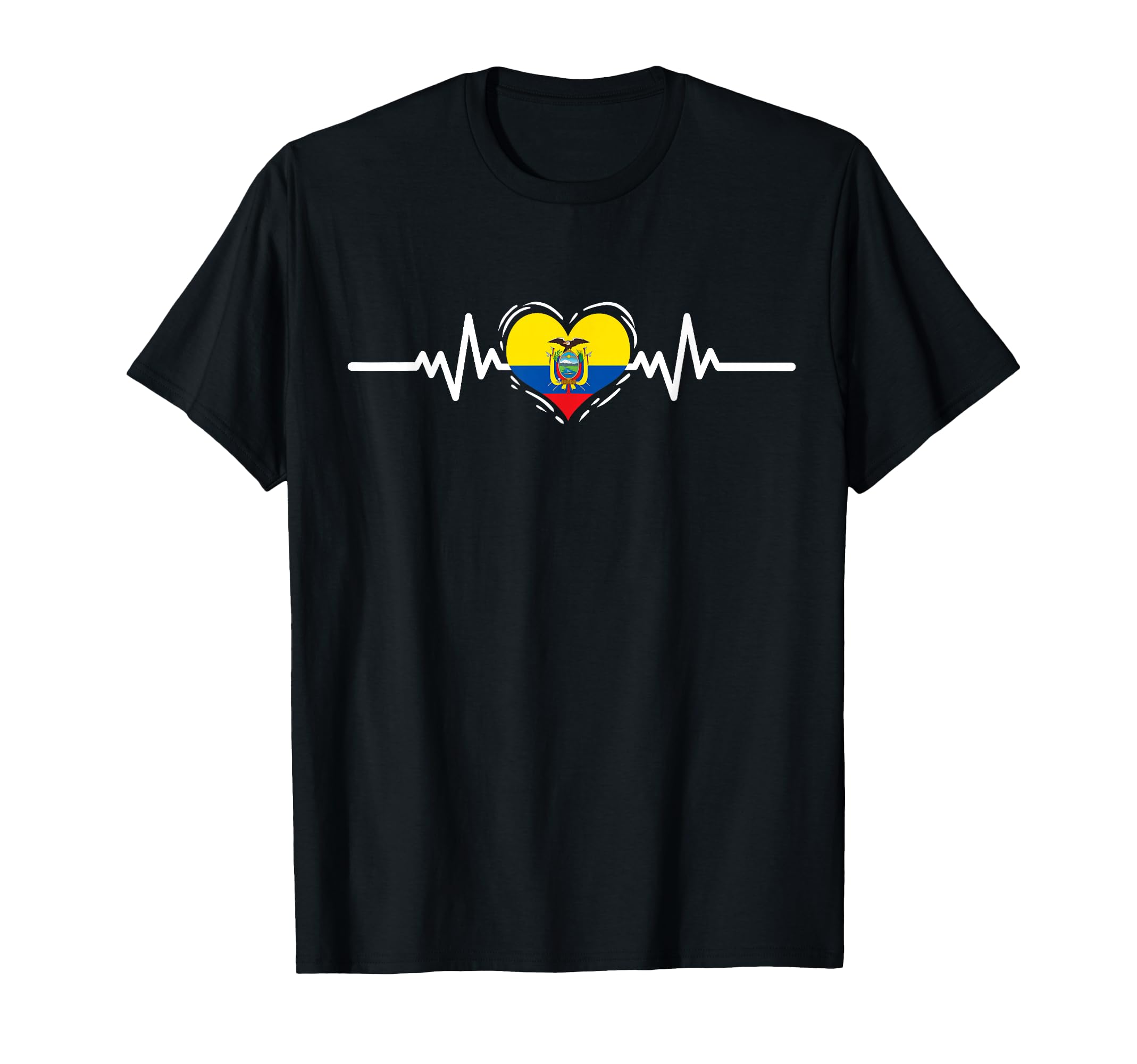Ecuador Flag Heartbeat Ecuadorian T-Shirt - Streetwear Style Men Women
