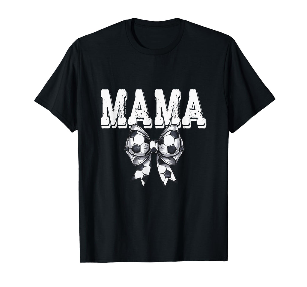 Coquette Soccer Bow Mama Sister Grandma T-Shirt - Graphic Print Unisex