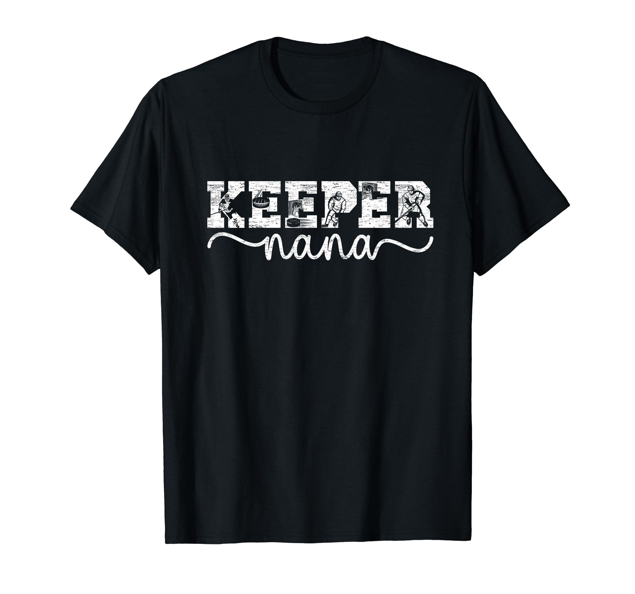 Ice Hockey Keeper Nana Ice Hockey Goalie T-Shirt - Unique Graphic Unisex