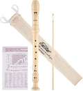 Eastar Soprano Recorder Instrument for Kids Beginners, German Fingering C Key with Cleaning Kit, Thumb Rest, Cotton Bag, Fingering Chart, ERS-21GN, Natural, School-Approved
