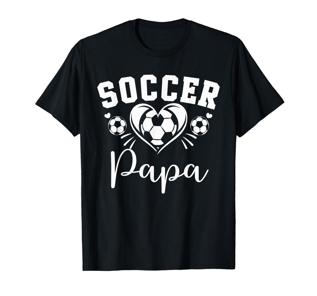 Soccer Papa Soccer Heart T-Shirt - Casual Everyday Wear for Adults