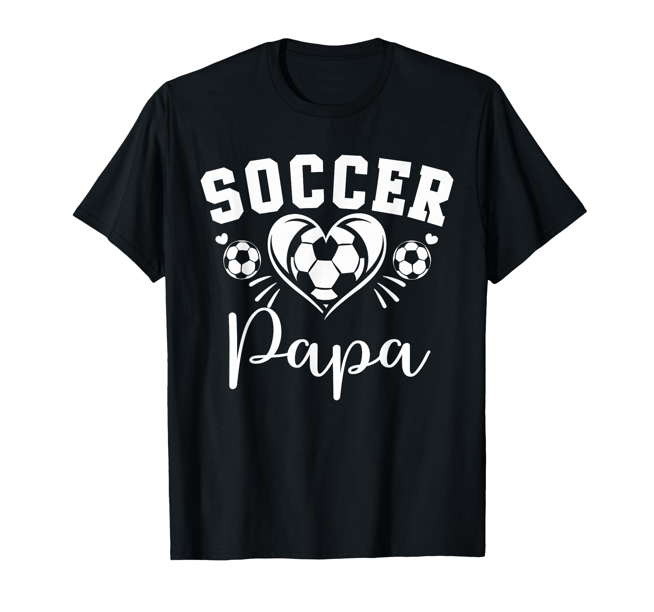 Soccer Papa Soccer Heart T-Shirt - Casual Everyday Wear for Adults