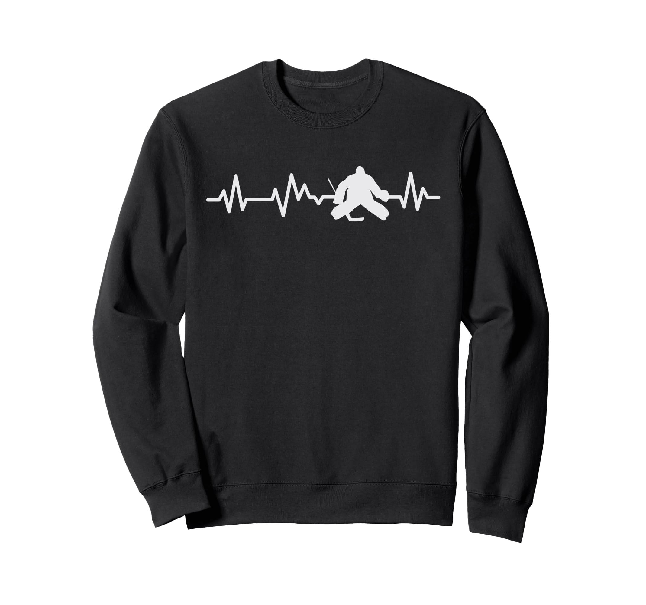 Ice Hockey Goalie Heartbeat Sweatshirt - Fun Novelty Design for Adults