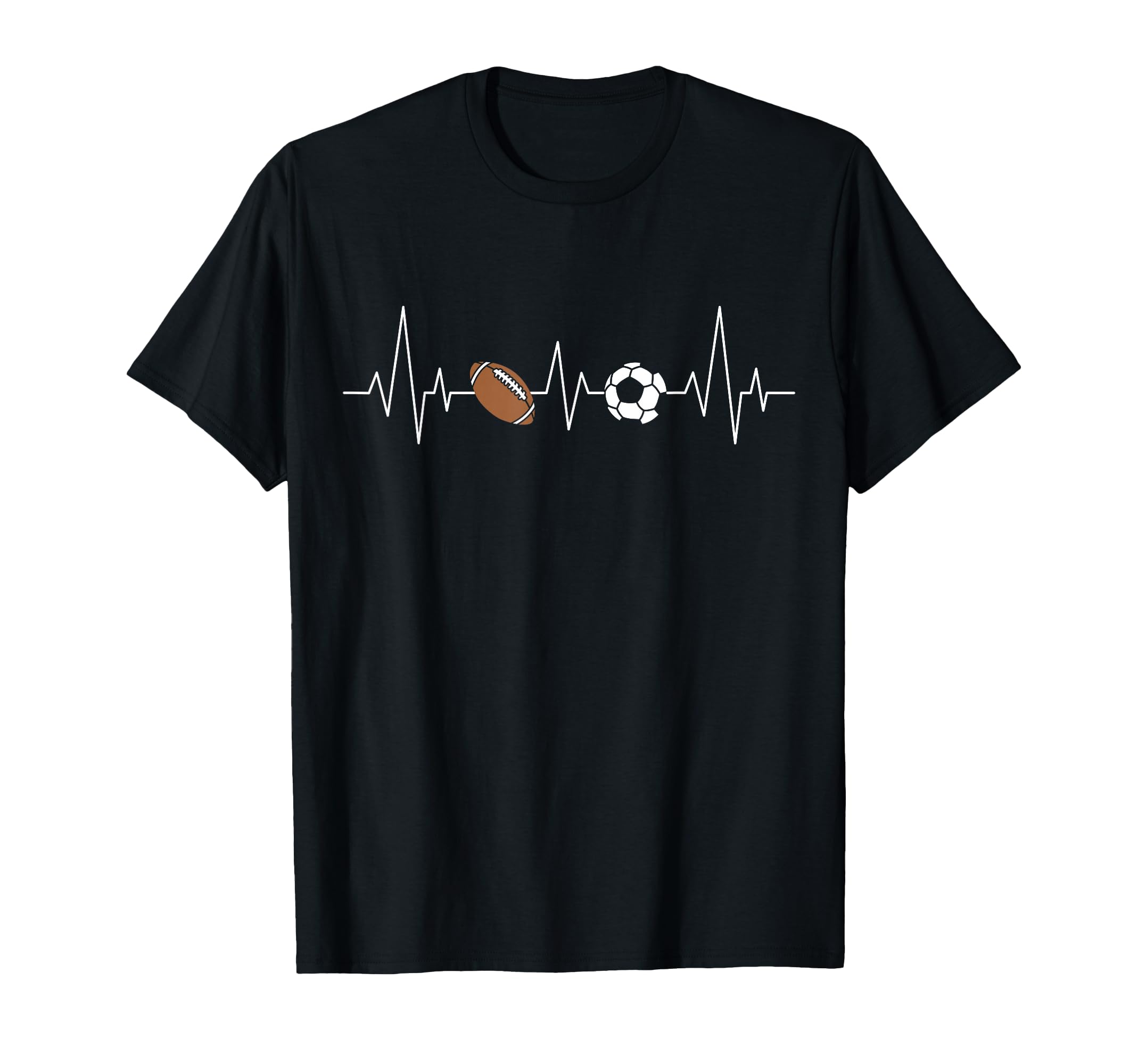 Soccer Football Heartbeat Funny Sport T-Shirt - Novelty Apparel Unisex