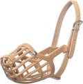 Leather Brothers Italian Basket Dog Muzzle, Adjustable Secure Fit, Comfortable Design, Training and Safety, Averts Biting, Prevents Chewing and Scavenging, Perfect for Grooming - Tan, Size 2