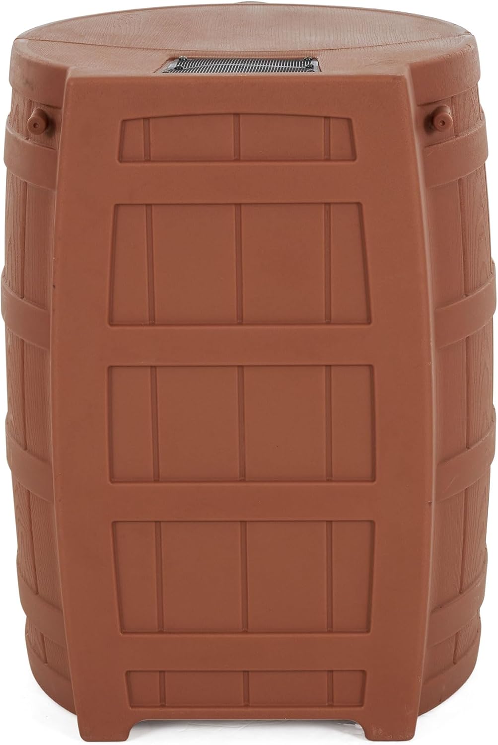 Good Ideas Rain Wizard 50 Gallon Plastic Outdoor Home Rain Barrel Water Storage Collector with Brass Spigot and Flat Back Design, Terra Cotta (3 Pack)