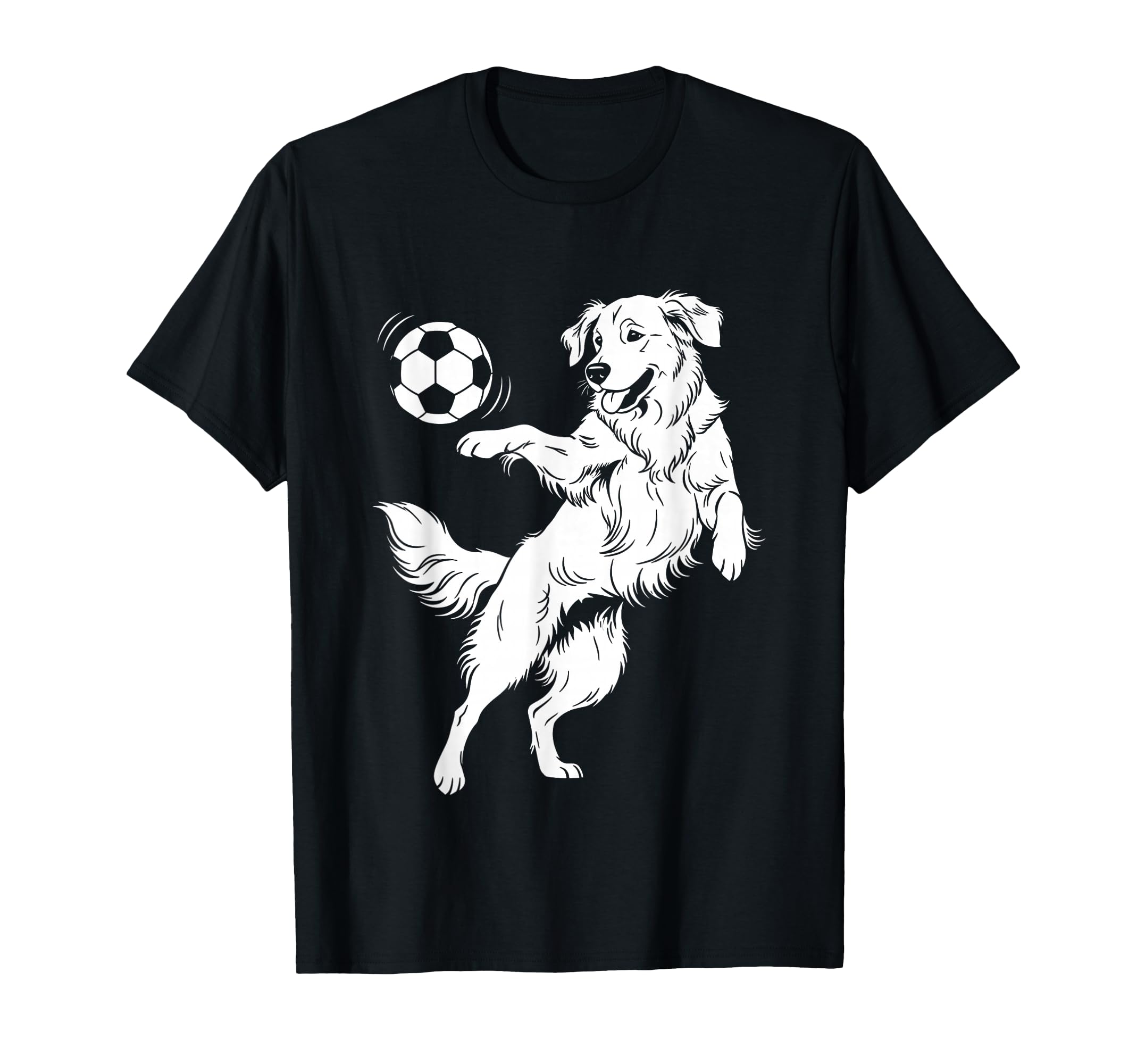 Happy Dog Playing Soccer Funny Sports Art T-Shirt - Unique Graphic Unisex