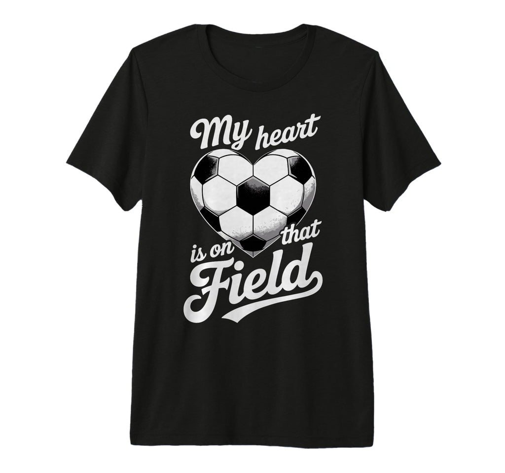 My Heart Is That Field Soccer Player Fan T-Shirt - Minimalist Print Unisex