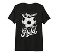 My Heart Is That Field Soccer Player Fan T-Shirt - Minimalist Print Unisex