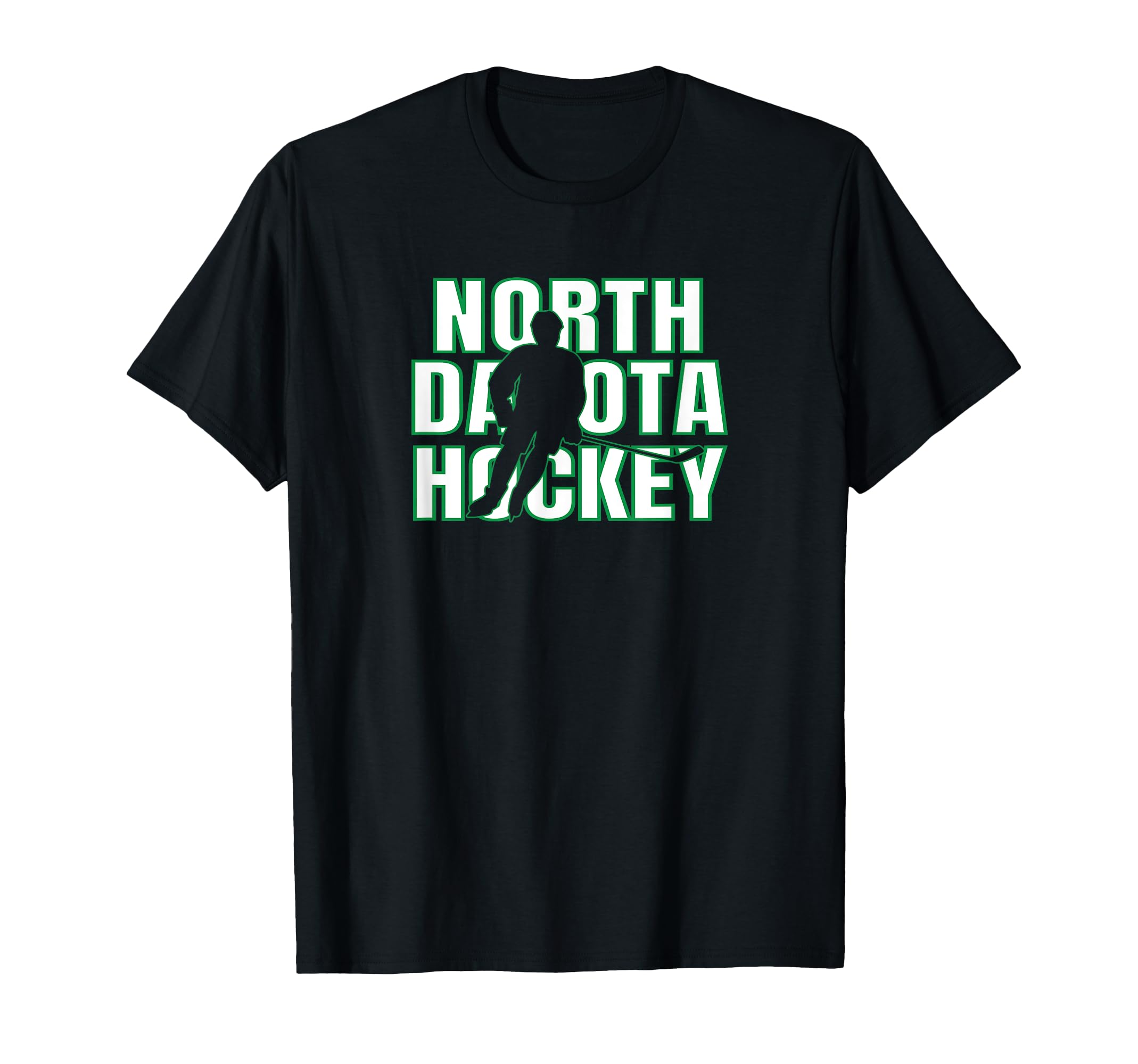 Team North Dakota Ice Hockey Player T-Shirt - Minimalist Print for Adults