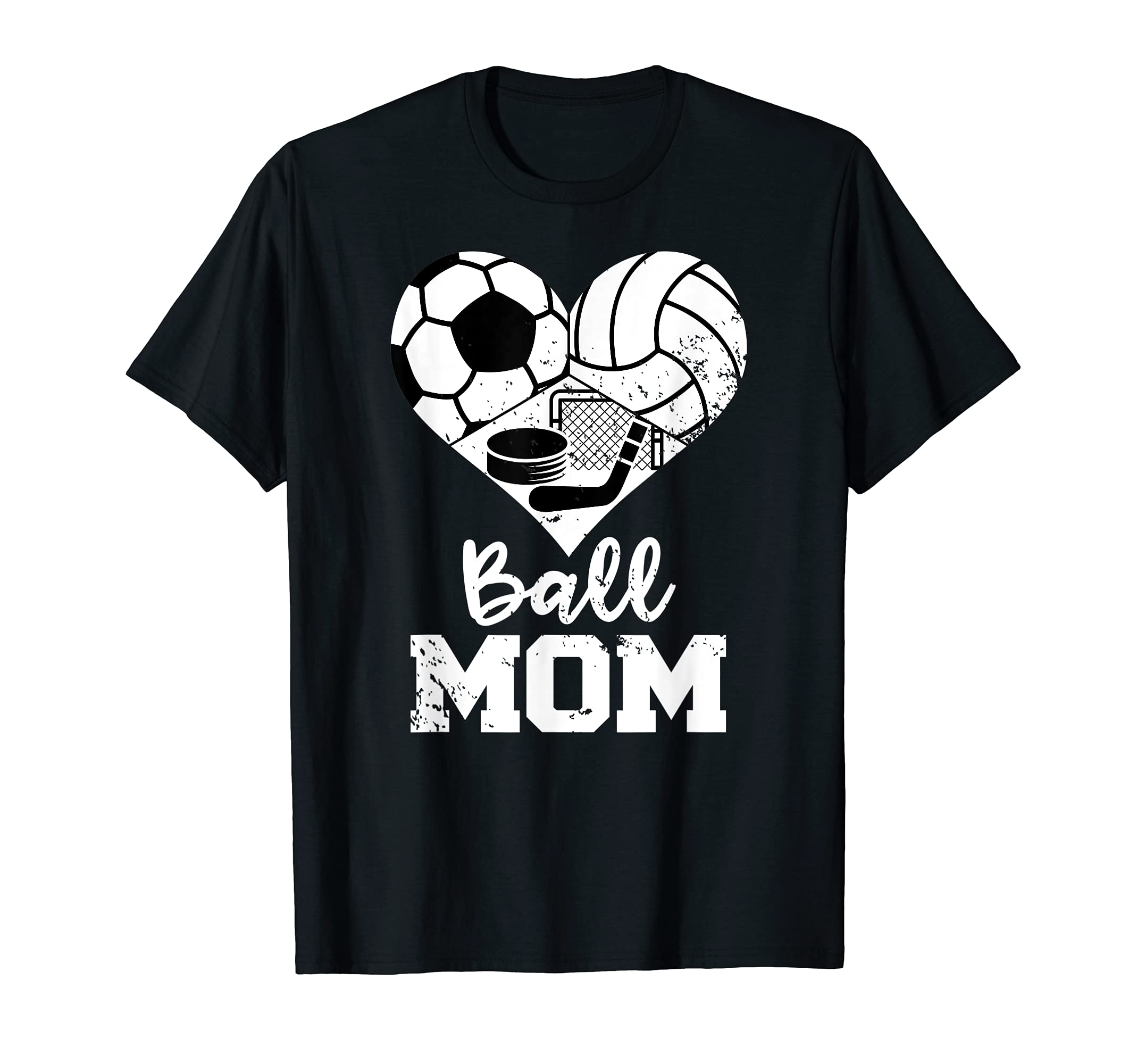 Ball Mom Funny Soccer Volleyball Hockey T-Shirt - Trendy Graphic Men Women