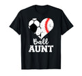 Ball Aunt Heart Funny Soccer T-Shirt - Fun Novelty Design Men Women