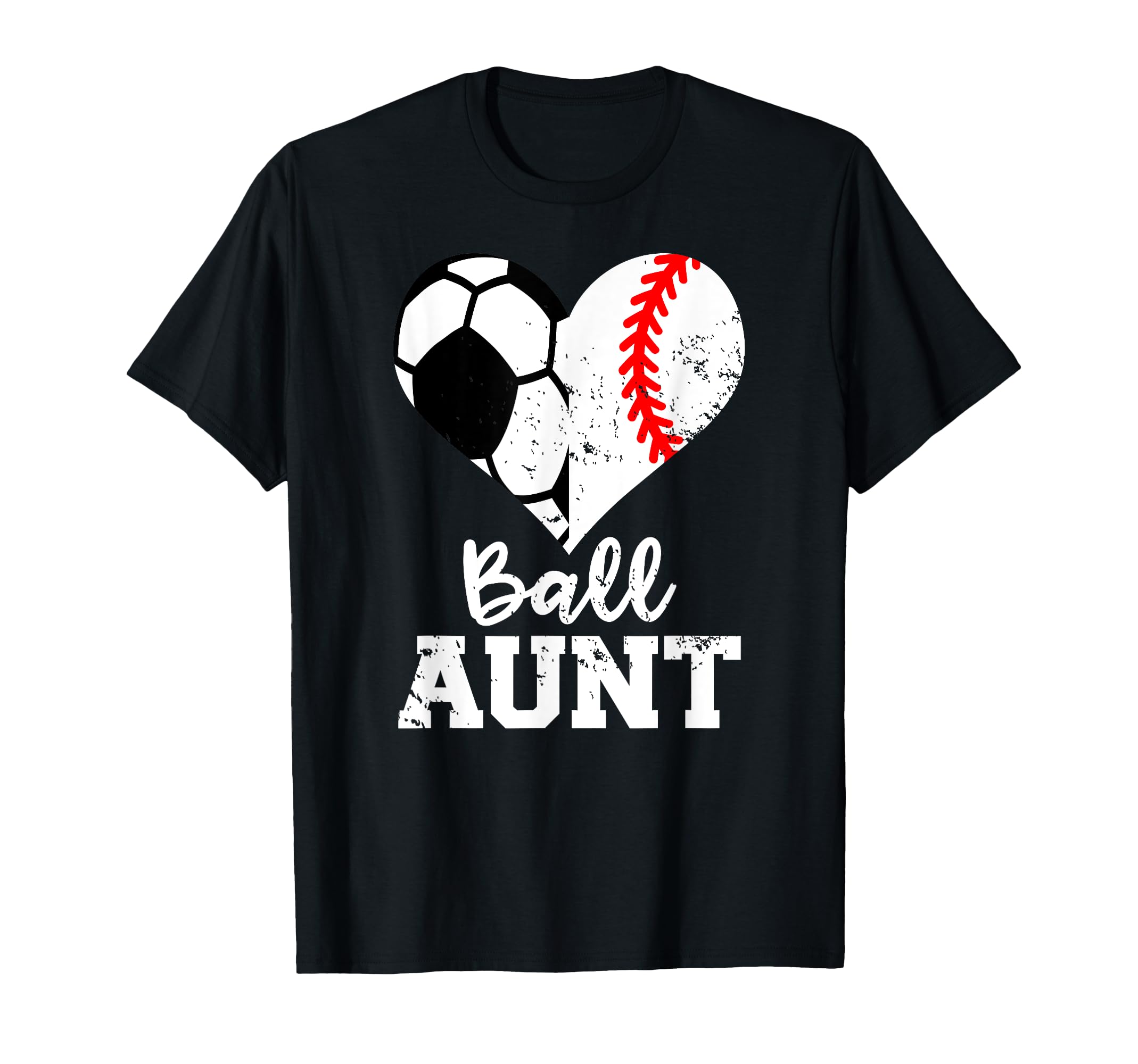 Ball Aunt Heart Funny Soccer T-Shirt - Fun Novelty Design Men Women