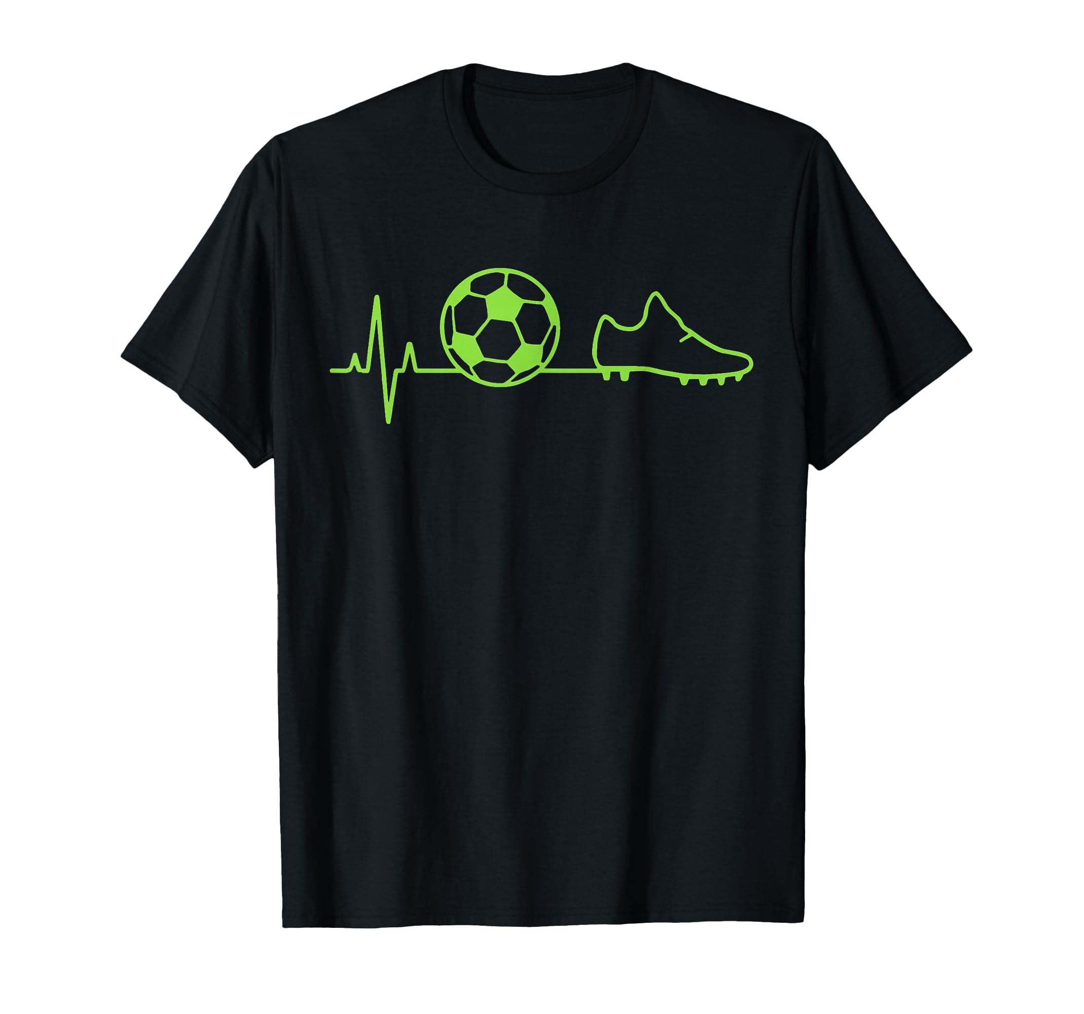 Soccer Heartbeat Pulse Ball Cleat T-Shirt - Unique Graphic for Adults