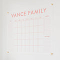 Personalized Clear Acrylic Calendar for Wall, Calendar Whiteboard for Wall, Dry Erase Wall Calendar, Wall Calendar Organizer System for Home (Block, Blush, 47.5"W x 36"H)