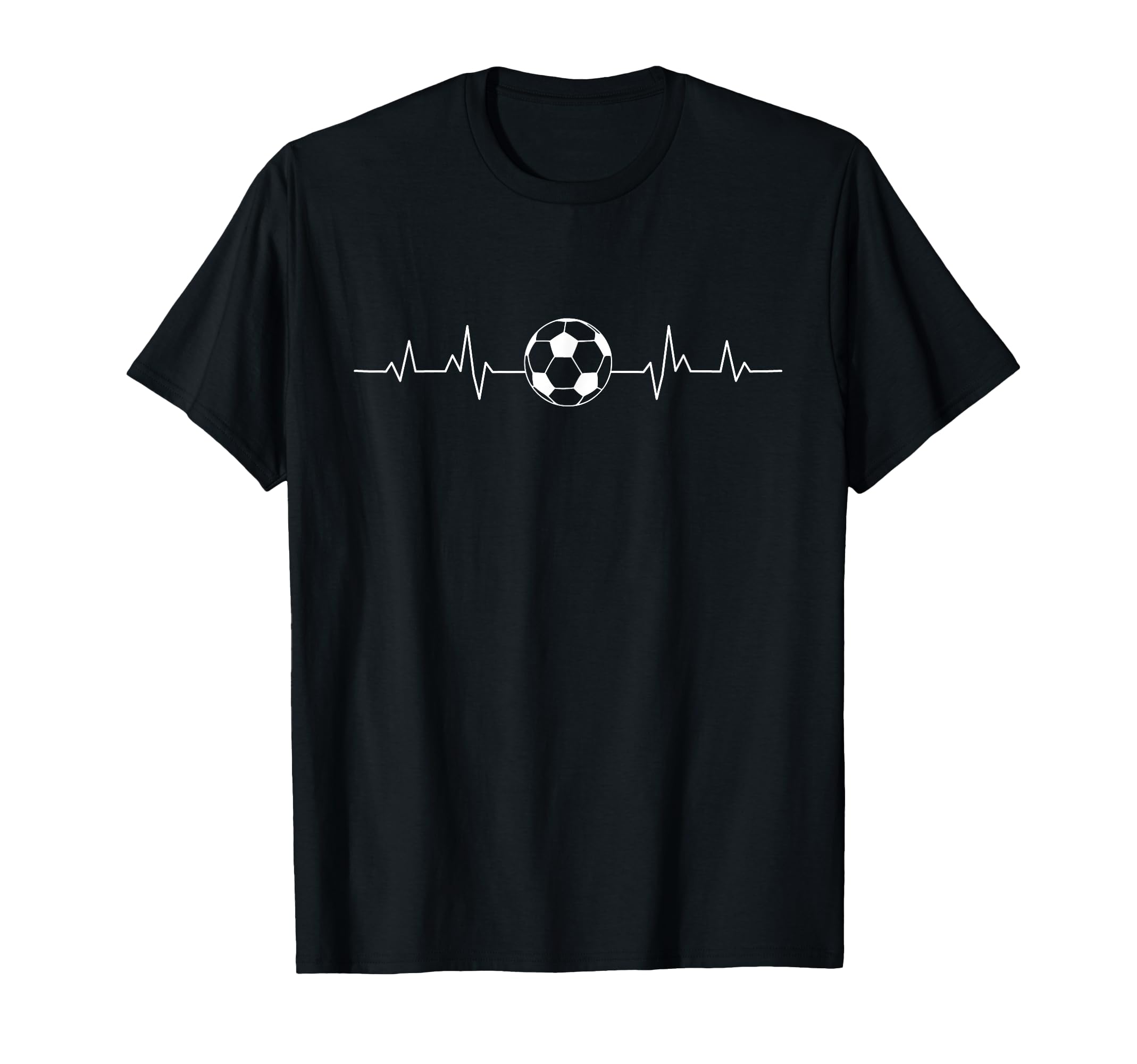 Soccer Heartbeat Minimalist Football T-Shirt - Graphic Print for Adults