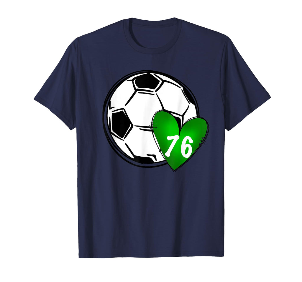 Womens Custom Soccer Mom Number 76 T-Shirt - Unique Graphic Men Women