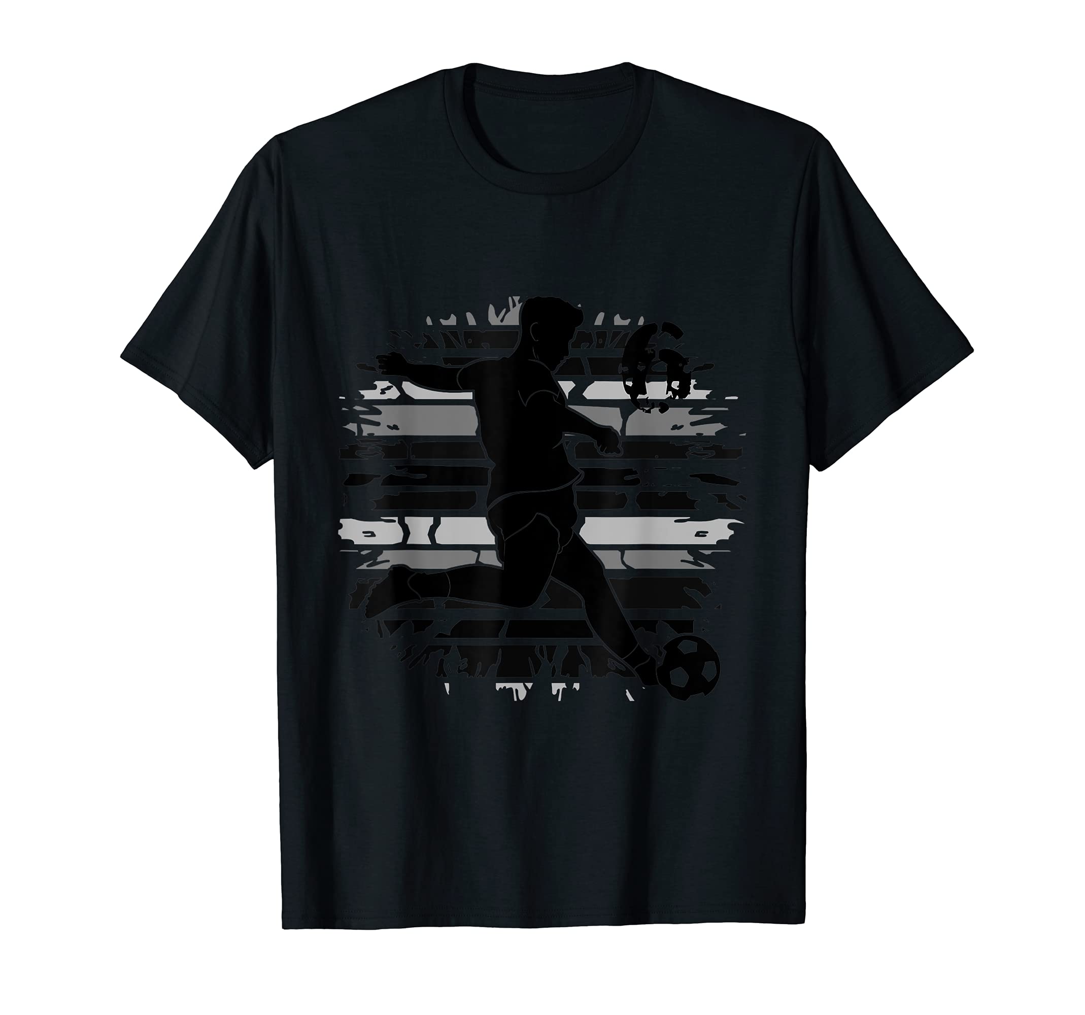 Grunge Soccer Number Six T-Shirt - Unique Graphic Men Women