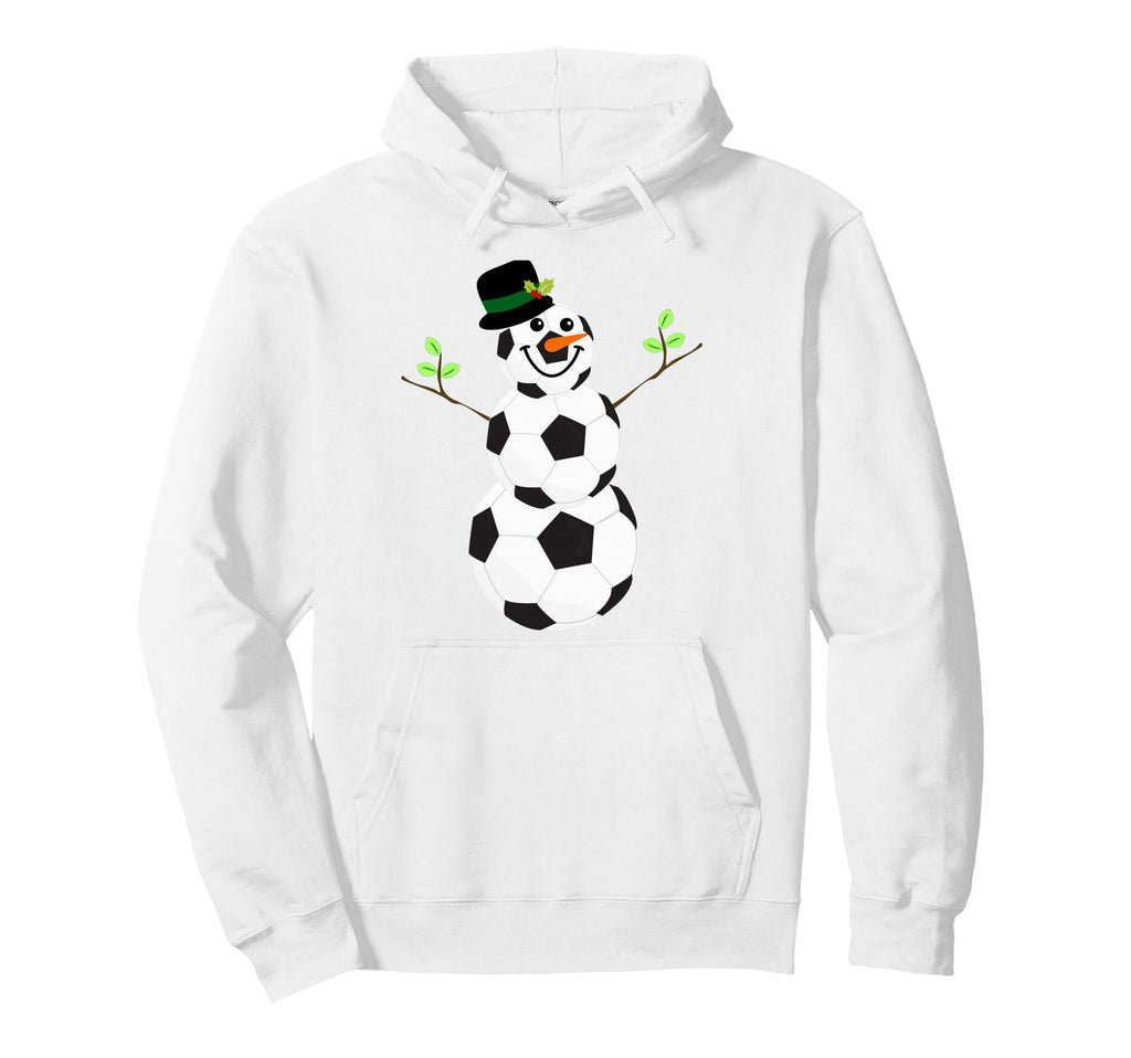 Soccer Balls Snowman Winter Sports Team Hoodie - Streetwear Style Unisex